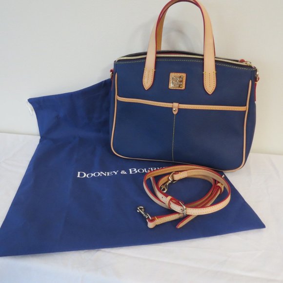 NEW BLUE Dooney & Bourke Small Daniela Pebble Leather Satchel with dust cover - Picture 7 of 7